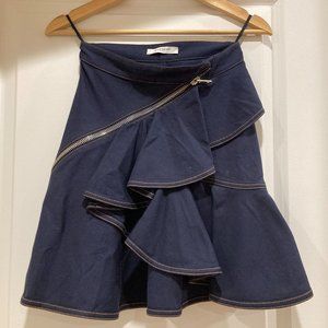 Givenchy Ruffled Denim Skirt with Zipper